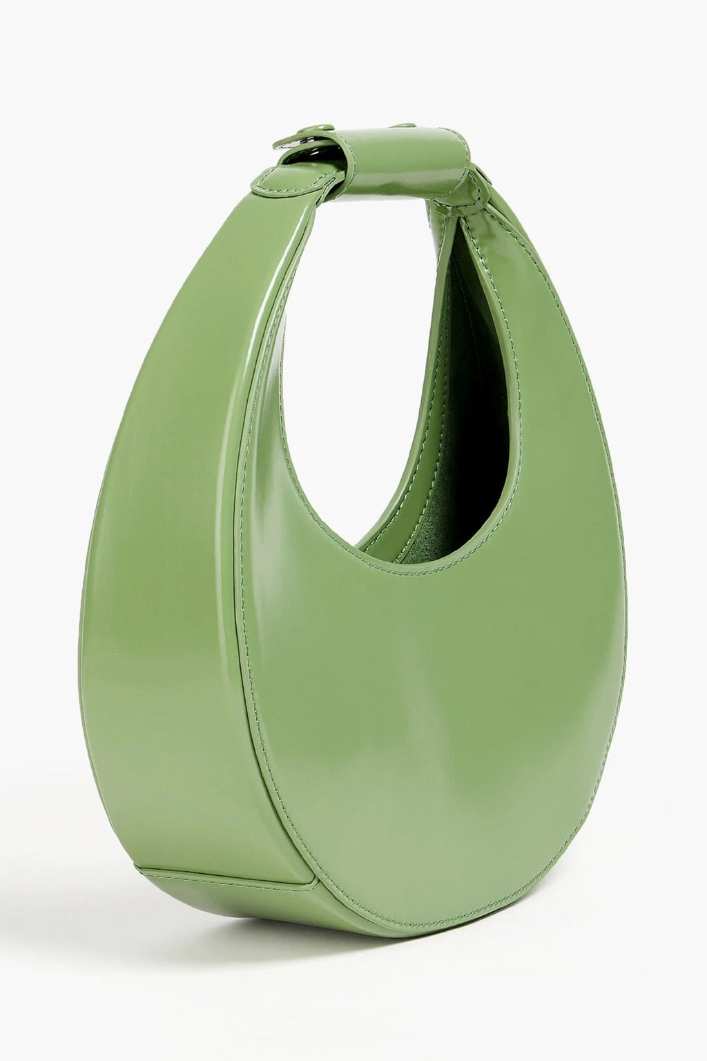 Moon Leather Hobo Bag Green Detachable Strap Magnetic Snap