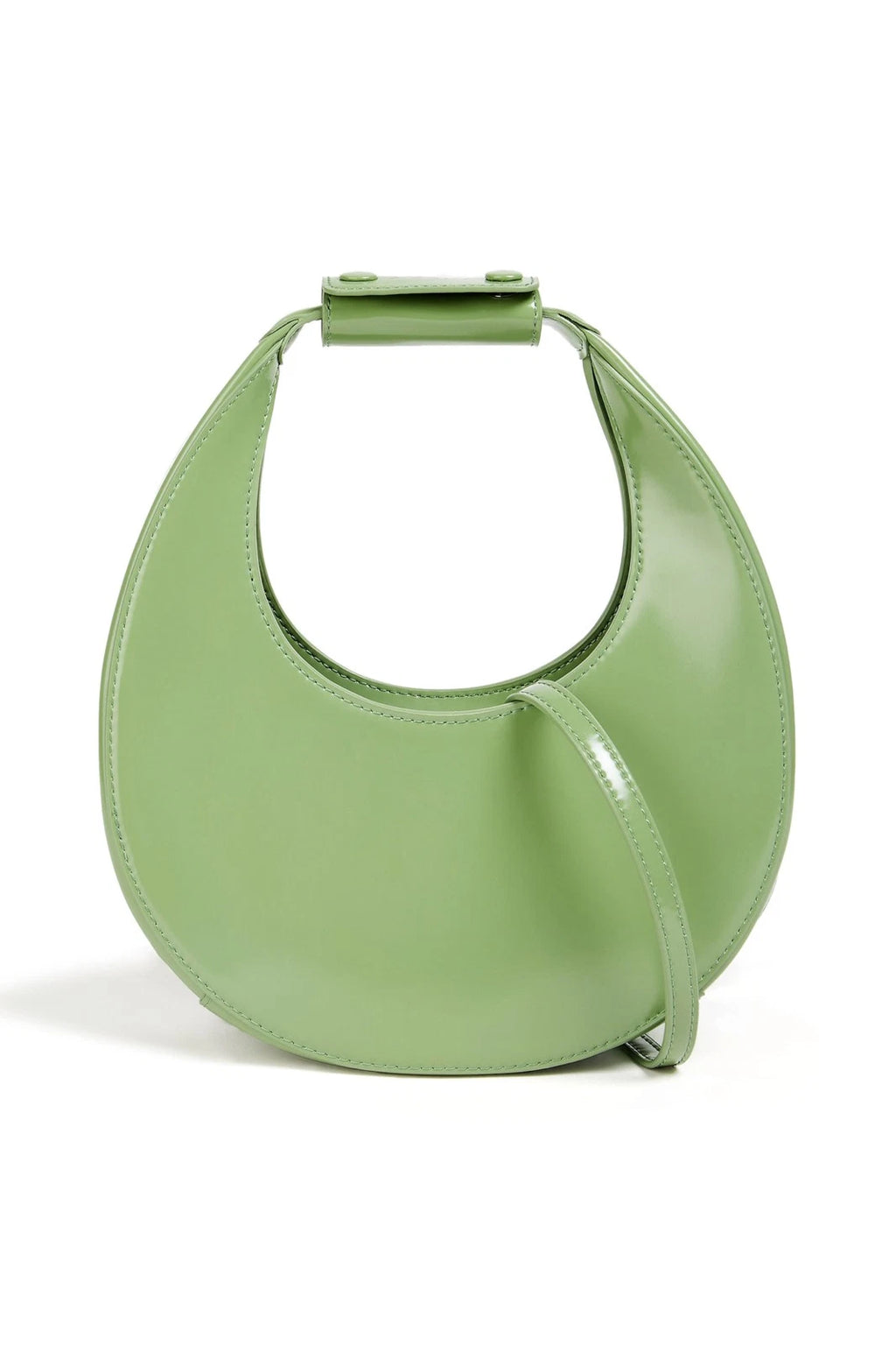 Moon Leather Hobo Bag Green Detachable Strap Magnetic Snap