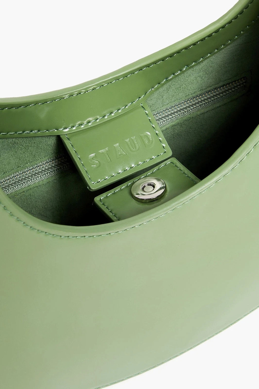 Moon Leather Hobo Bag Green Detachable Strap Magnetic Snap