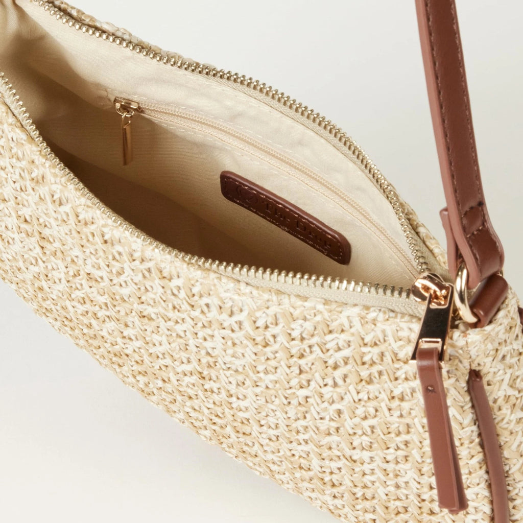 The Drop Women's Melanie Small Shoulder Bag, Natural Straw, One Size