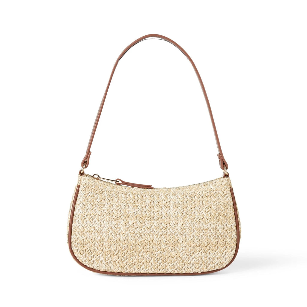 The Drop Women's Melanie Small Shoulder Bag, Natural Straw, One Size