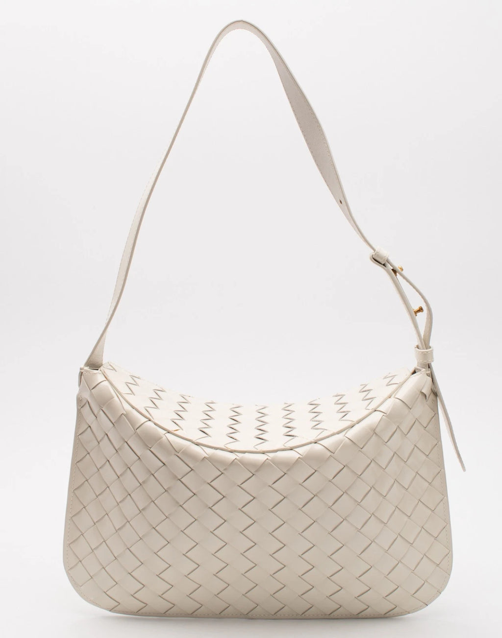 BOTTEGA VENETA Intrecciato Leather Shoulder Bag Adjustable Strap