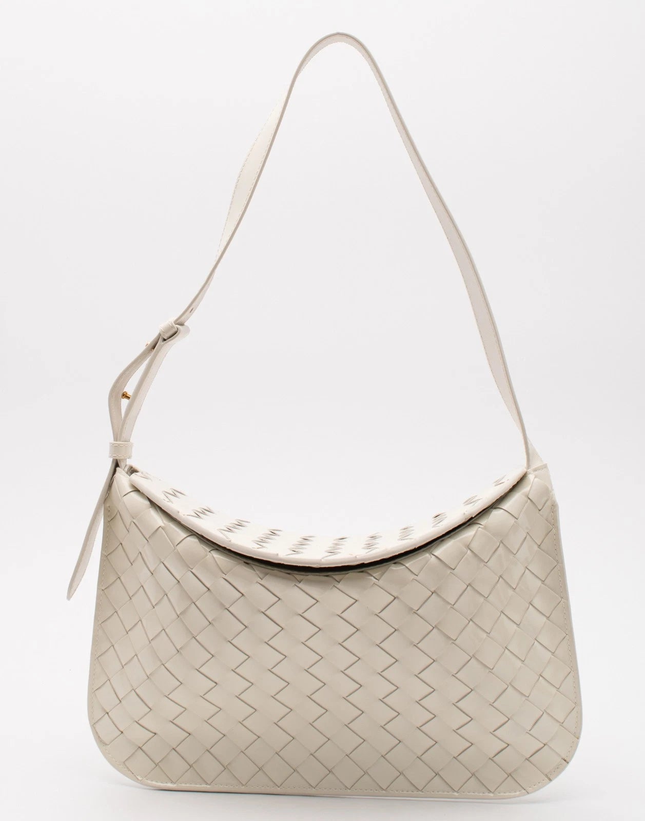 BOTTEGA VENETA Intrecciato Leather Shoulder Bag Adjustable Strap