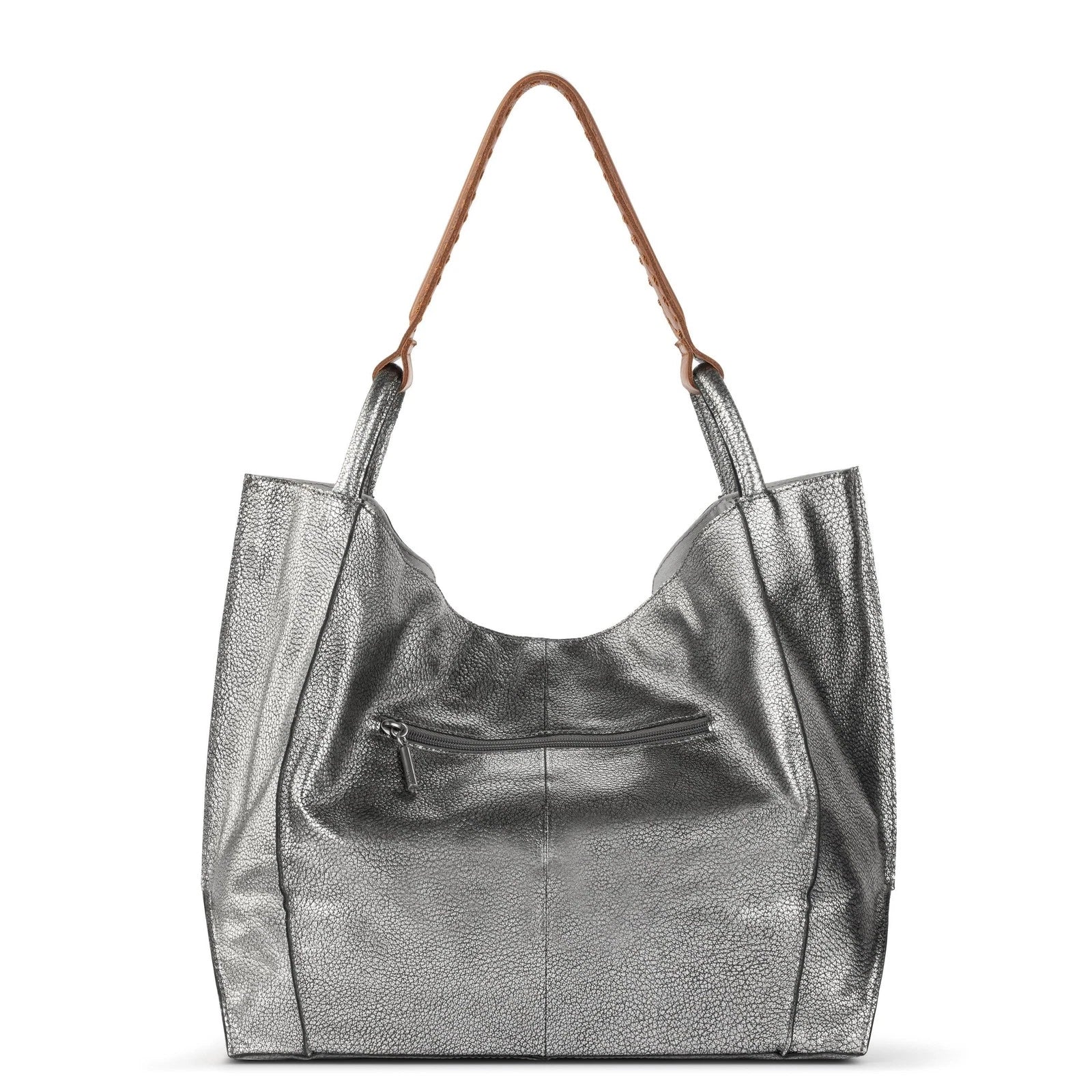 The Sak Los Feliz Large Tote - Leather - Dark Silver